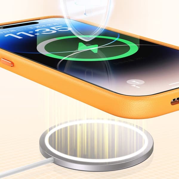 Baseus iPhone 15 Pro Deksel Fauxther Series MagSafe Svart