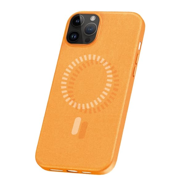 Baseus iPhone 15 Pro Max Kuori Fauxther Series MagSafe Oranssi