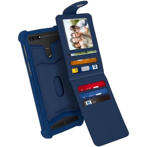 Smartphone-fodral - Universell - Silikon - Inbyggt kortfack - 5,3" till 5,5" - Mörknatt XXL