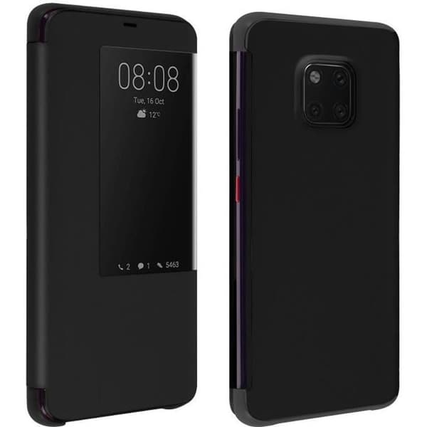 Hus - AVIZAR - Huawei Mate 20 Pro - Hård Skal - Stort Genomskinligt Fönster - Svart