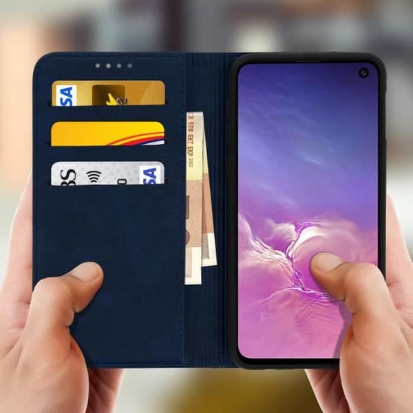 Husfolio plånbok - AVIZAR - Samsung Galaxy S10e - Silikongel - Fullständigt skydd - Videostöd
