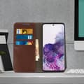 Miniatyrbild 3 av 4: Foliofodral - AVIZAR - Galaxy S20 - Äkta Läder - Kortfack - Videoställ - Brun