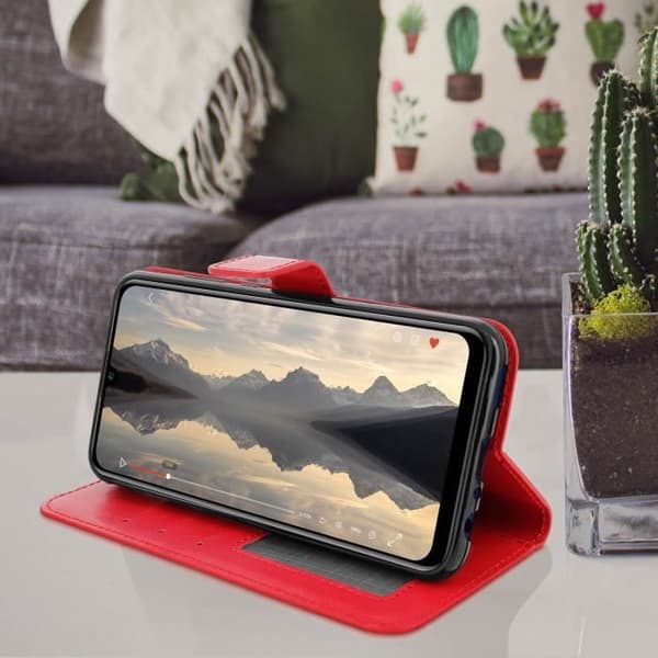 Hus - Huawei - P Smart 2019 - Kortfodral - Ekoleder - Röd