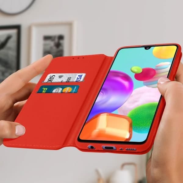 Smartphone-fodral - Samsung - Galaxy A41 - Ekoklädsel - Magnetisk flap - Stödfunktion