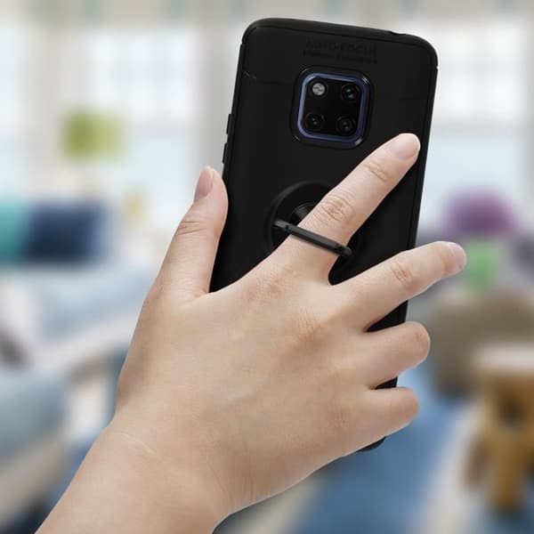 Skyddsfolie - Huawei - Mate 20 Pro - Silikon gel - Rotativ ring - Magnetiskt stativ
