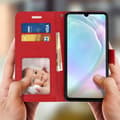 Miniatyrbild 3 av 4: Hus - Huawei - P30 - Eco-läder - Plånbok - Videostöd - Röd