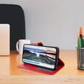 Miniatyrbild 4 av 4: Hus - Huawei - P30 - Eco-läder - Plånbok - Videostöd - Röd