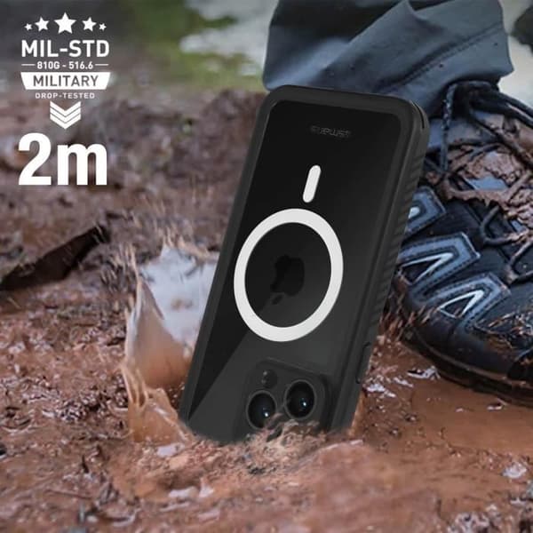 Skal till iPhone 14 Pro Vattentätt IP68 4Smarts Active Pro Ultimag Stark Black
