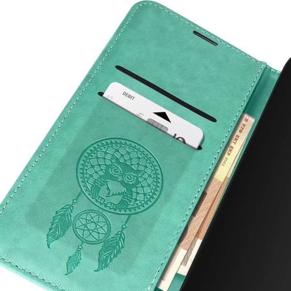 Dream Catcher Mandala Fodral för Xiaomi Redmi Note 11 och 11s Wallet Green