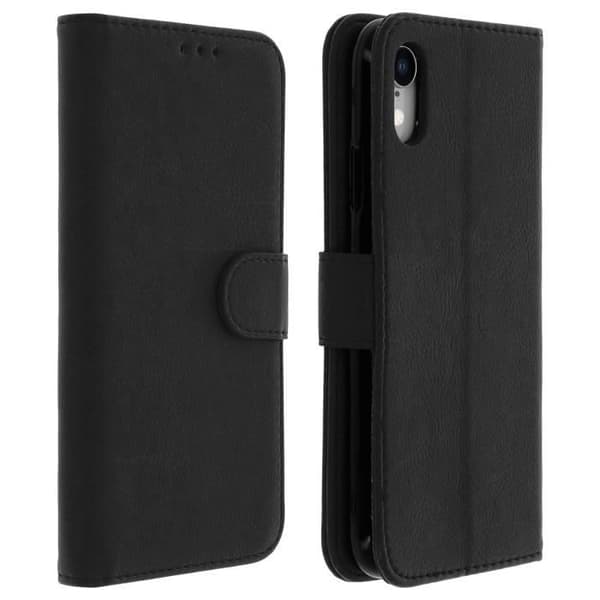 Housse iPhone XR - Apple - Etui Clapet - Svart - Silikon gel - Videostöd