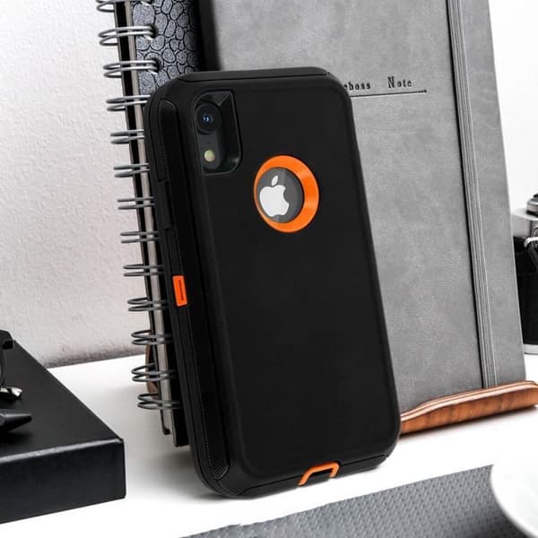 iPhone XR-fodral - Hårda skydd - Flera lager - Stötsäker - Svart/Orange - Ultrarobust