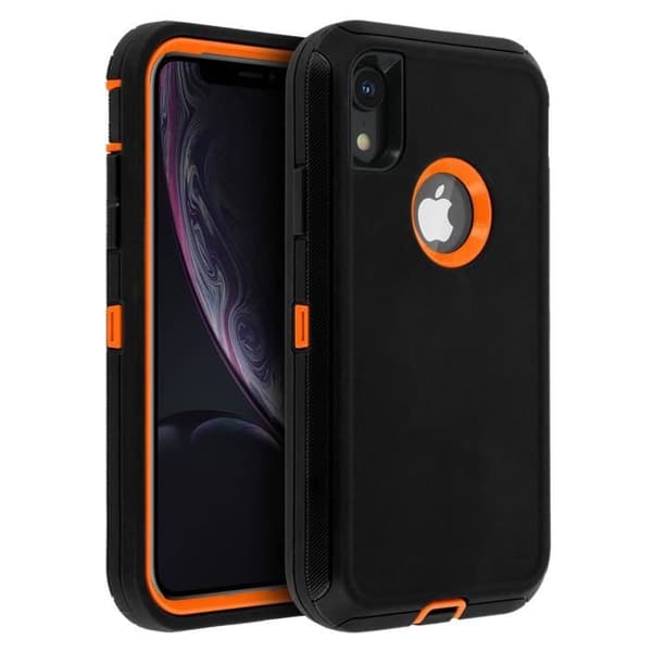 iPhone XR-fodral - Hårda skydd - Flera lager - Stötsäker - Svart/Orange - Ultrarobust