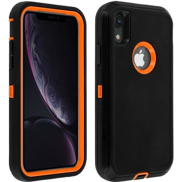 iPhone XR-fodral - Hårda skydd - Flera lager - Stötsäker - Svart/Orange - Ultrarobust