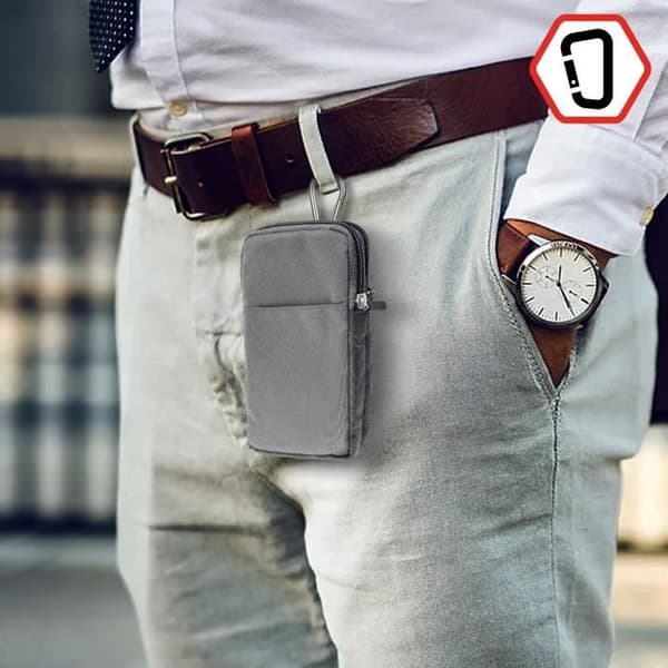 Smartphone Bältesfodral - AVIZAR - Universal - 2 fickor - Slitstarkt tyg - Blandat