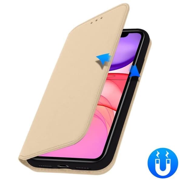 iPhone 11 Fodral - AVIZAR - Folio Wallet Fodral - Ekologiskt läder - Stativfunktion - Gul