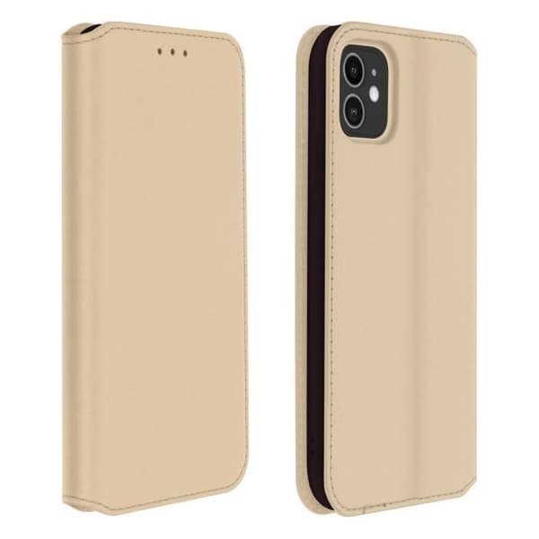 iPhone 11 Fodral - AVIZAR - Folio Wallet Fodral - Ekologiskt läder - Stativfunktion - Gul