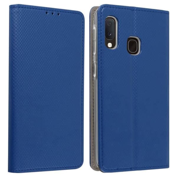 Plånboksfodral - AVIZAR - Galaxy A20e - Mörkblå - Semi-rigid - Lock
