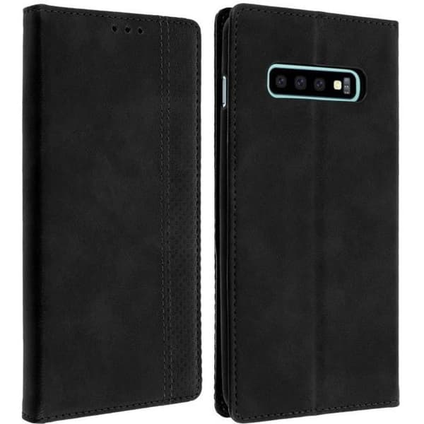 Fodral - Samsung - Galaxy S10 Plus - Folio-fodral - 2 kortfack - Inbyggt ställ - Svart