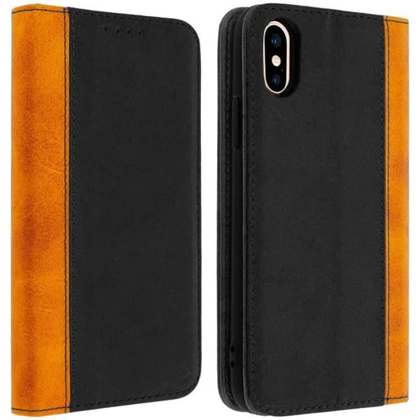 Housse iPhone X och XS - AVIZAR - Folio-fodral - Ekologiskt läder - Kortförvaring - Stödfunktion