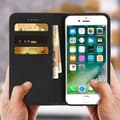 Miniatyrbild 4 av 4: iPhone 7 och 8-fodral - AVIZAR - Folio-fodral - Ekologisk läder - Kortfack - Stödfunktion svart