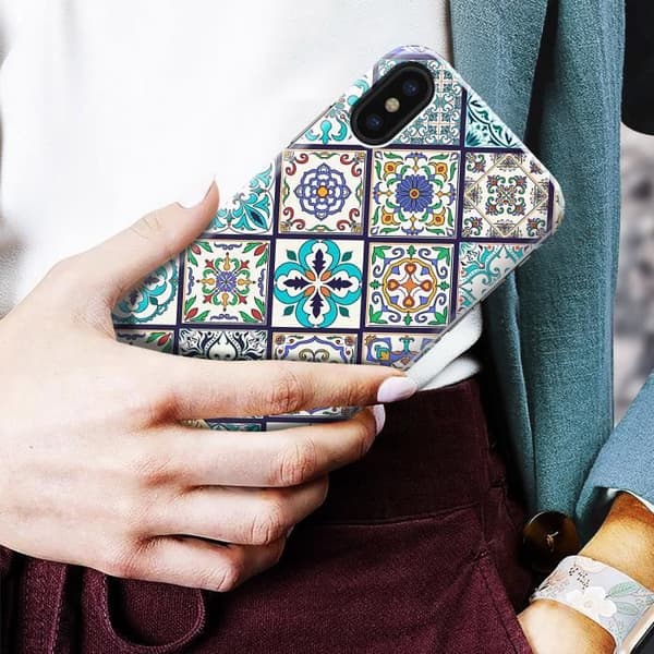 iPhone X och XS Mosaikfodral - Ideal of Sweden - Bohemisk stil - Svart - Stel - Syntet