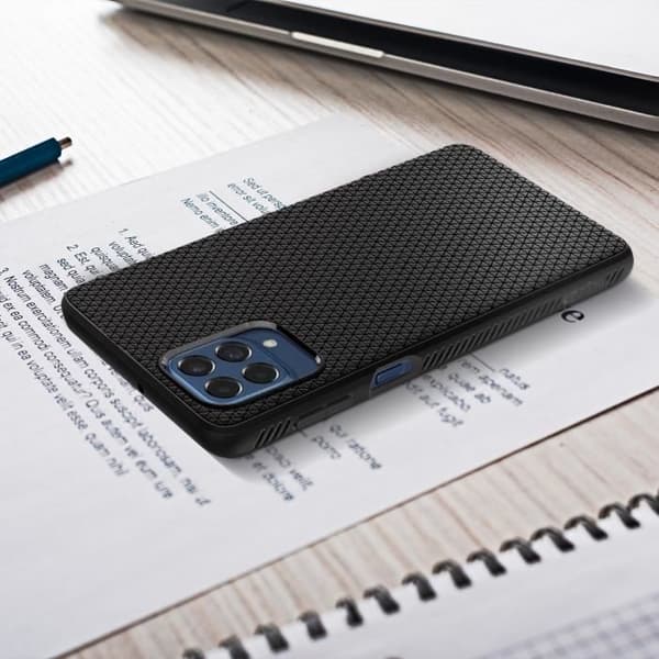 Samsung Galaxy M53 5G Fodral - Spigen Liquid Air - Svart - Mjuk - Geometriskt mönster