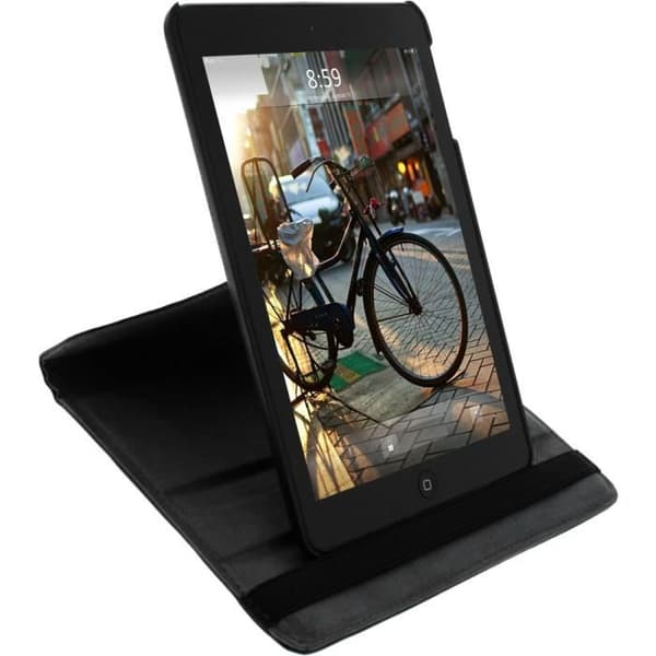 Etui med roterbart stöd - Apple - iPad Mini - Svart läder - 7 tum - Både för män och kvinnor