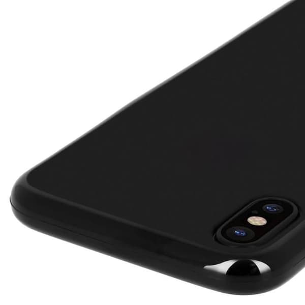 Coque iPhone X / XS - AVIZAR - Svart - Oflexibelt gel-silikon - Matt och blank finish - Klassisk