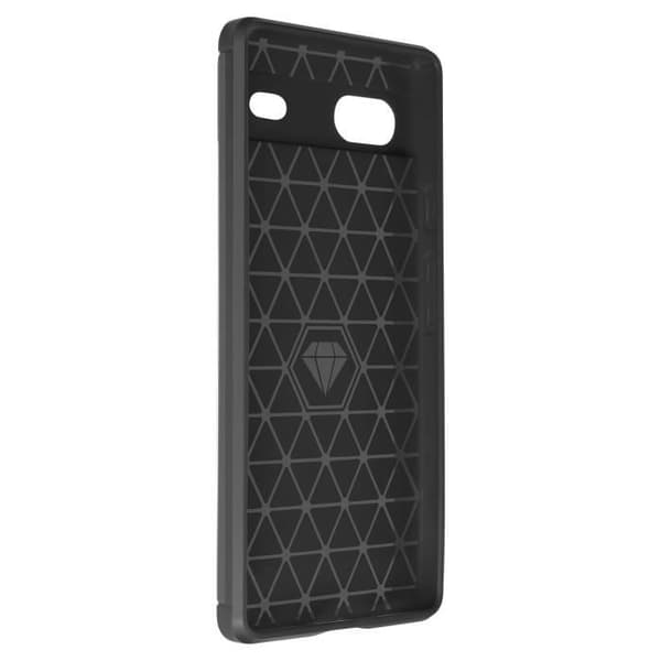 Google Pixel 7 Fodral Soft Carbon Effect Borstad metall MOFI svart