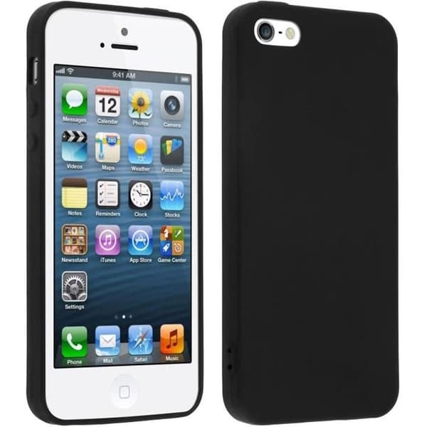 iPhone SE / 5S / 5 Soft Gel TPU Silikonfodral - Mattsvart