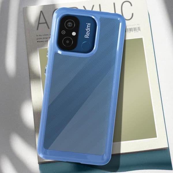 Stötsäkert fodral för Xiaomi Redmi 12C - AVIZAR - Hård rygg upphöjd kamerablock - Blå