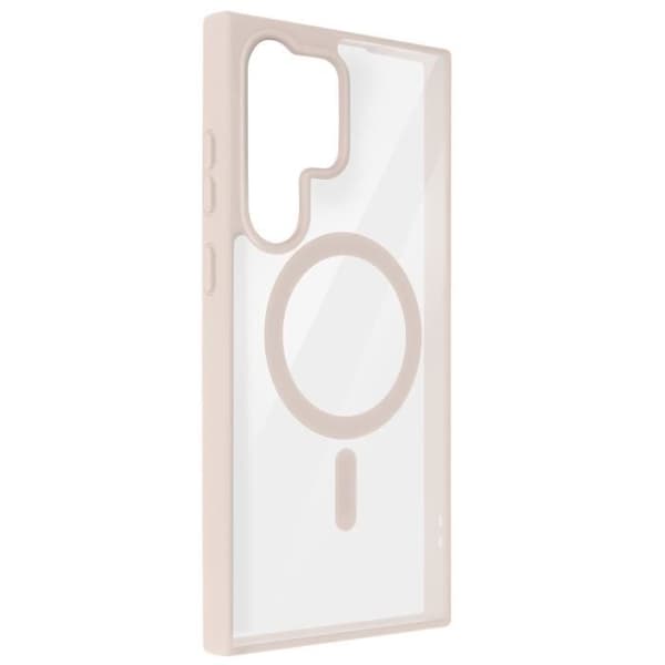 MagSafe Fodral för Samsung S23 Ultra Rigid Back Contour Silicone Powder Pink