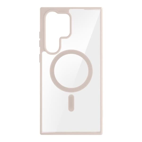 MagSafe Fodral för Samsung S23 Ultra Rigid Back Contour Silicone Powder Pink