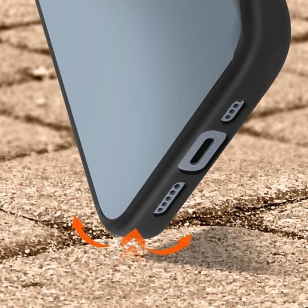 Spigen iPhone 14 Plus Fodral - Frostad Baksida - Svart kontur - Stötsäker - Ultra Hybrid Series