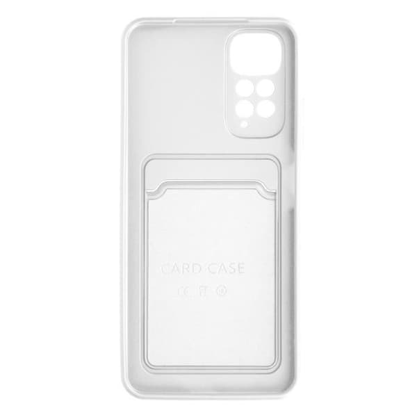Fodral till Xiaomi Redmi Note 11 och 11s - AVIZAR - Tunn Vit - Mjuk silikon - Korthållare
