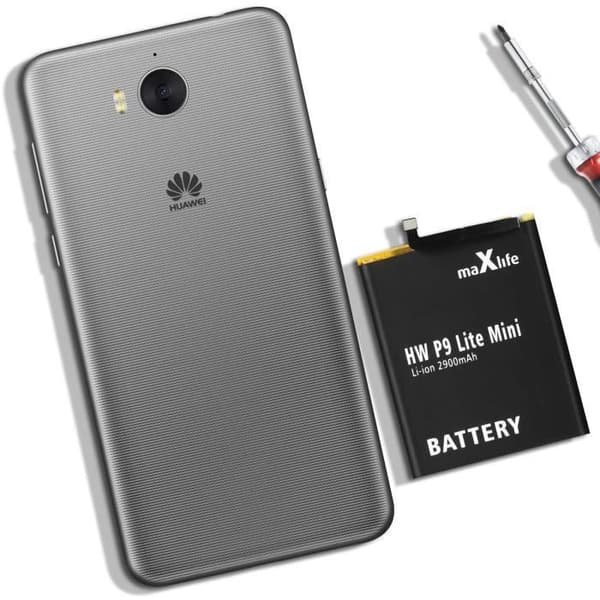 Internbatteri - HUAWEI - P9 Lite Mini, Y6 2017, Y5 2018 - Kapacitet 2900mAh - 100% kompatibel - Svart