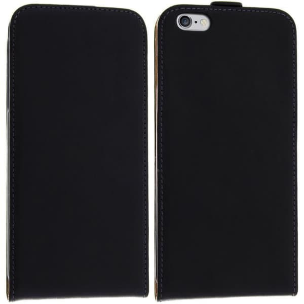 Mobilskal - Apple - iPhone 6 Plus - Syntetläder - Svart - Magnetisk stängning