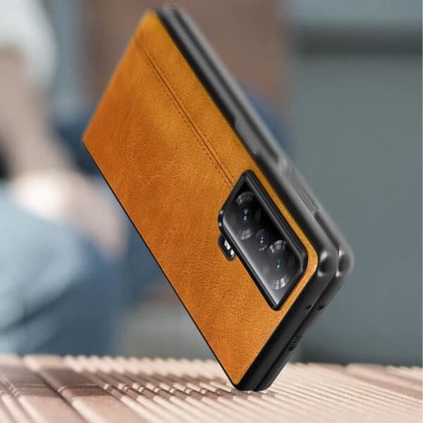 Fodral för Honor Magic Vs Aspect Leather Rigid Outline Silikon Slim Design Gul