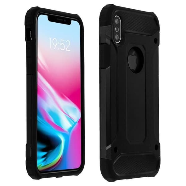 iPhone X / XS-fodral - Defender II - Stötsäker - Svart - Skydd 1,80m - Mjuk