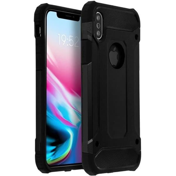 iPhone X / XS-fodral - Defender II - Stötsäker - Svart - Skydd 1,80m - Mjuk