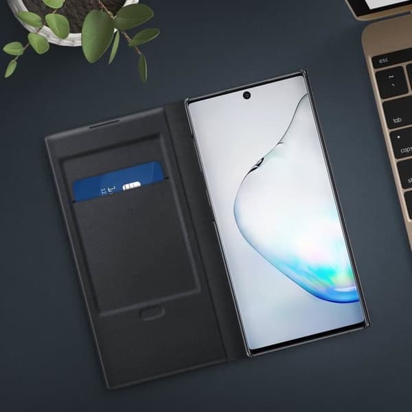 Samsung Galaxy Note 10 Fodral Korthållare LED View Cover Original Svart