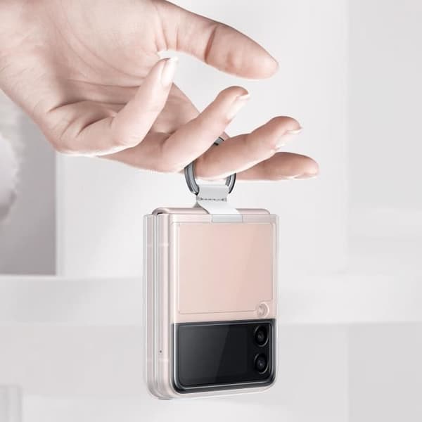 Samsung Galaxy Z Flip 4 Silikon Gel Fodral med Original Ring Transparent