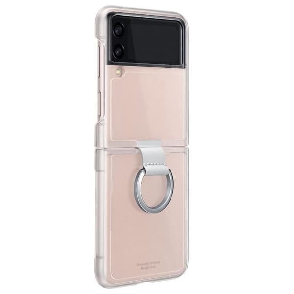Samsung Galaxy Z Flip 4 Silikon Gel Fodral med Original Ring Transparent