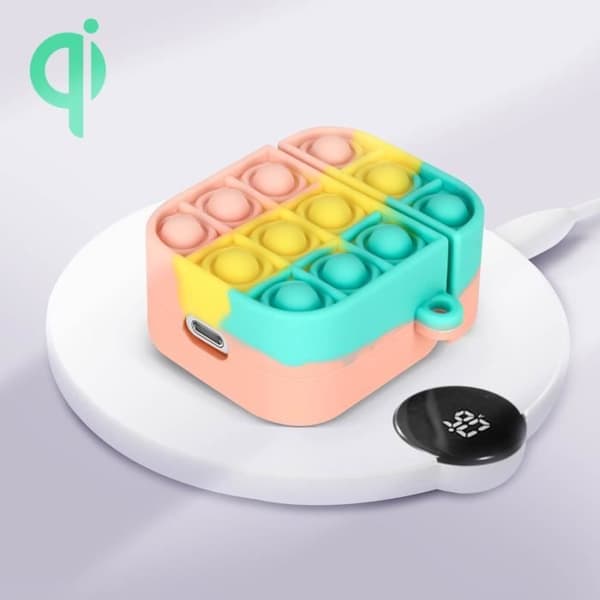 Airpods Fodral - AVIZAR - Bubble Pop - Silikon - Flerfärgad - 2 delar