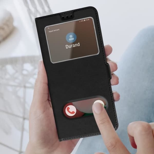 Skal till Samsung Galaxy A22 / M32 med dubbelfönster videohållare svart