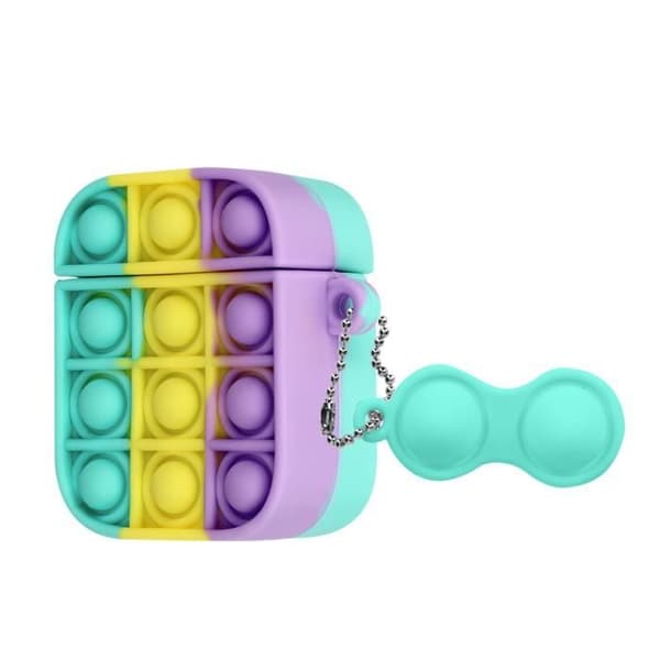 Airpods-fodral - AVIZAR - Bubble Pop - Flerfärgad silikon - Bubbelskydd - 2-delad design