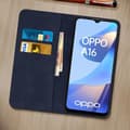 Miniatyrbild 4 av 4: Étui Oppo A16 och A16s - AVIZAR - Folio Plånbok - Videostöd Funktion - Mörkblå