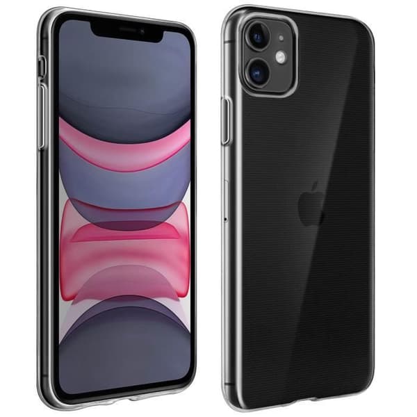 Coque iPhone 11 - AVIZAR - Mjuk - Transparent silikon - Ultra-tunn - Stötdämpning