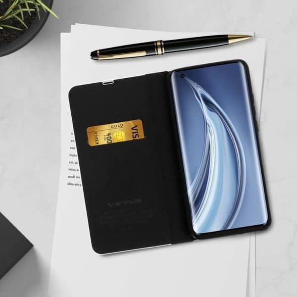 Fodral Folio - Xiaomi - Mi 10 / Mi 10 Pro - Ekoskinn - Videostöd - Svart