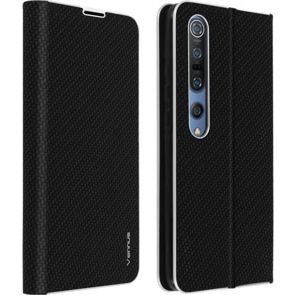 Fodral Folio - Xiaomi - Mi 10 / Mi 10 Pro - Ekoskinn - Videostöd - Svart